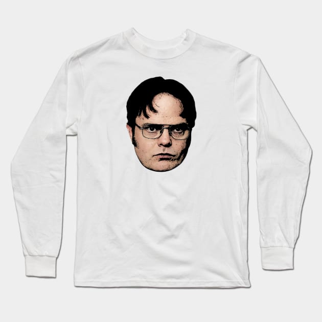 Dwight head Long Sleeve T-Shirt by djhyman